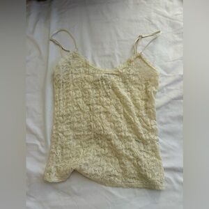 Zara Yellow Lace Camisole Top